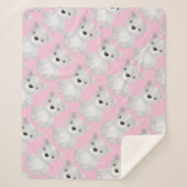リトルベアベビーシャワー誕生日ガールピンク シェルパブランケット (正面)