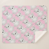 リトルベアベビーシャワー誕生日ガールピンク シェルパブランケット (正面(横))