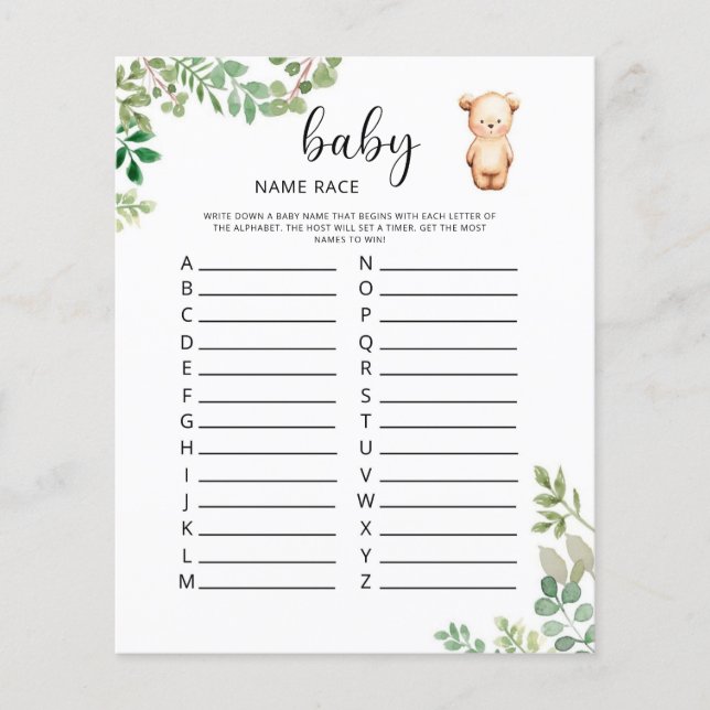 リトルベアベビー名の競争 (正面)