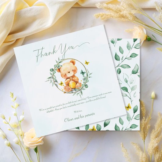 リトルベアホールディングハニーチャイルスウィート誕生日 サンキューカード