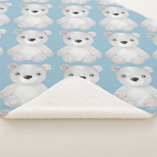 リトルベアーベイビーシャワー誕生日少年 シェルパブランケット (3/4)