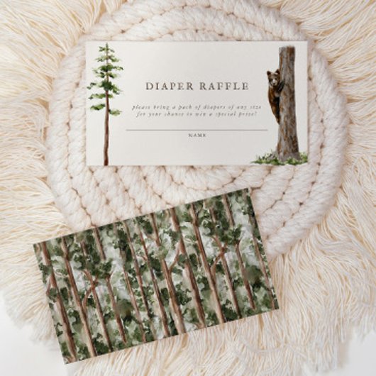 リトルベアーワイルドフォレストおむつラッフルゲーム エンクロージャーカード
