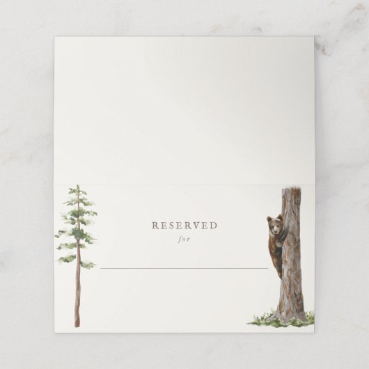 リトルベア洗練された野生の森の赤ちゃんシャワー プレイスカード (外部開封)