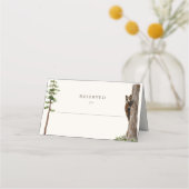 リトルベア洗練された野生の森の赤ちゃんシャワー プレイスカード (正面)