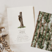 リトルベア洗練された野生の森の赤ちゃんシャワー 招待状