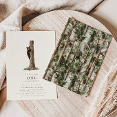 リトルベア洗練された野生の森の赤ちゃんシャワー 招待状