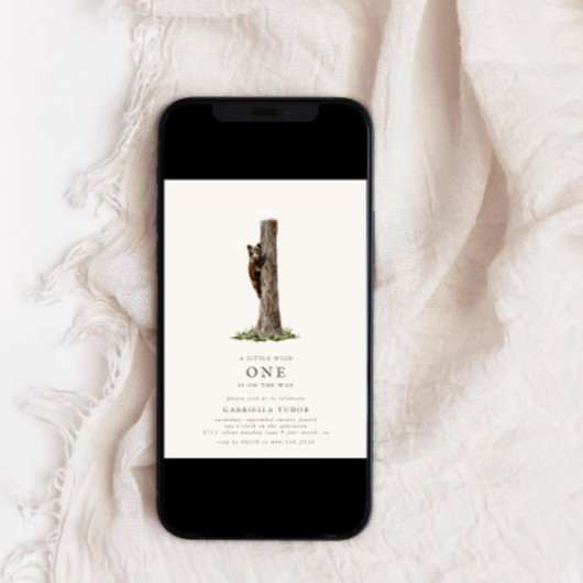 リトルベア洗練された野生の森の赤ちゃんシャワー 招待状