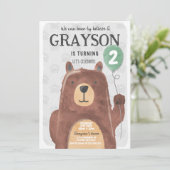 リトルベア誕生日招待状 招待状 (スタンド正面)