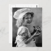 リトルベイカー食べガールのパイ ポストカード (正面/裏面)