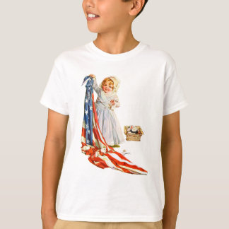 リトルベッシーロスおよびアメリカ国旗 Tシャツ