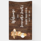 リトルベビーカウボーイウェスタンウェルカムベビーシャワー 横断幕 (縦)