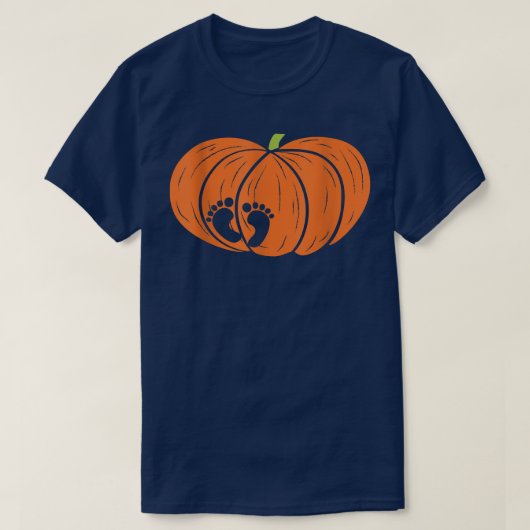 リトルベビーカボチャハロウィーン妊娠アナウンセーム Tシャツ (デザイン正面)