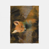 リトルベビーキツネクブポートレート フリースブランケット (正面)