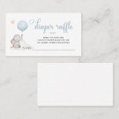 リトルベビーゾウ赤ちゃんシャワーおむつラッフルカー 名刺 (正面/裏面)