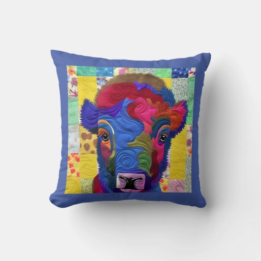 リトルベビーバイソンキルトライクデザイン クッション (正面)