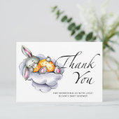 リトルベビーバニー赤ちゃんシャワーサンキューカード カード (スタンド正面)