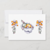 リトルベビーバニー赤ちゃんシャワーサンキューカード カード (裏面)