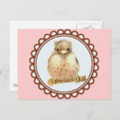 リトルベビーロビンインピンク ポストカード (正面/裏面)