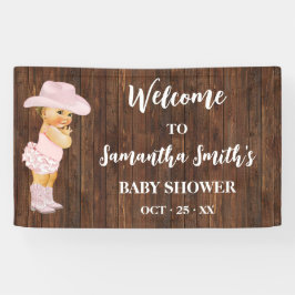 リトルベビー女性のカーボーイウエスタンウェルカムベビーシャワー 横断幕