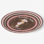 リトルベビー女性のカーボーイウエスタンピンクベビーシャワー ペーパープレート (アングル)