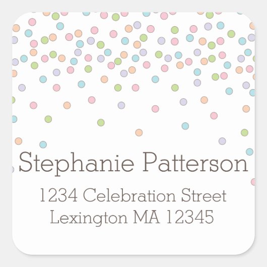 リトルベビー散水紙吹雪シャワー住所 シール (正面)