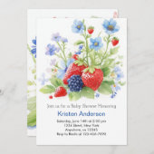 リトルベリーのブルーアドベンチャーボーイ赤ちゃんシャワー 招待状 (正面/裏面)