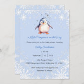 リトルペンギンがやってくる招待状、ベイビー 招待状 (正面/裏面)