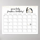 リトルペンギンの誕生日当てベビーシャワーゲーム ポスター (正面)
