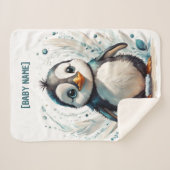 リトルペンギンパーソナライズされた シェルパブランケット (正面(横))
