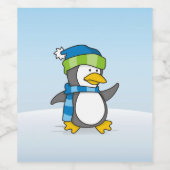 リトルペンギン歩くオン雪 ワインラベル (シングルラベル)