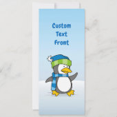 リトルペンギン歩くオン雪 招待状 (正面)