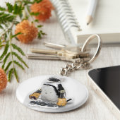 リトルペンギン着用ホッケーギア キーホルダー (側面)