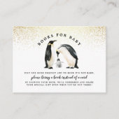 リトルペンギン |赤ちゃんシャワーベビー エンクロージャーカード (正面)