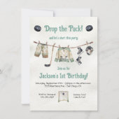 リトルホッケープレイヤーバースデーパーティークローセライン 招待状 (正面)