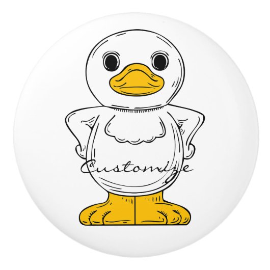 リトルホワイトアヒルスタンディングサンダー_コーブ セラミックノブ (正面)