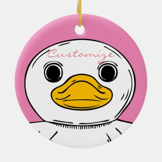 リトルホワイトアヒル立ちサンダー_コーブ セラミックオーナメント (裏面)