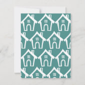 リトルホワイトハウスオンティール(緑がかった色)新しいアドレスカード 招待状 (正面)