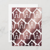 リトルホワイトハウスオンバラ金ゴールド新しいアドレスカード 招待状 (正面/裏面)