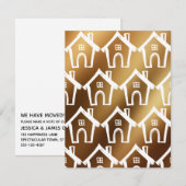 リトルホワイトハウススムーズ金ゴールド新しいアドレスカード 招待状 (正面/裏面)