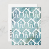 リトルホワイトハウスティール(緑がかった色)グランジ我々はカードを移動 招待状 (正面/裏面)