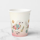リトルホワイトバードフローラ紙カップ 紙コップ (正面)