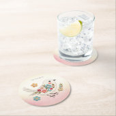 リトルホワイトバードフローラ紙コースター ラウンドペーパーコースター (インサイチュ)