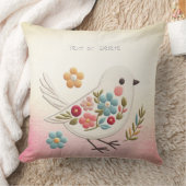 リトルホワイトバードフローラ装飾用クッション クッション (ブランケット)