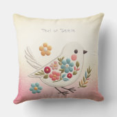 リトルホワイトバードフローラ装飾用クッション クッション (裏面)