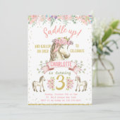 リトルホースポニー女性のカーボーイ誕生日招待状 招待状 (スタンド正面)