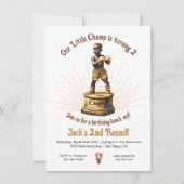 リトルボクシングブラックチャンプシチュエーション誕生日 招待状 (正面)