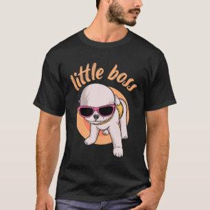 リトルボスおもしろいチワフアフアドッグスかわいいグラス Tシャツ