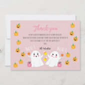 リトルボスツインベビーシャワーサンキューカード サンキューカード (正面)
