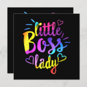 リトルボスレディーガールズキッズドータードーターミニボス 招待状 (正面/裏面)
