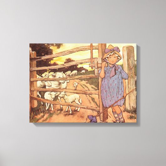 リトルボピープ子供部屋ライムストレッチキャンバス キャンバスプリント (正面)